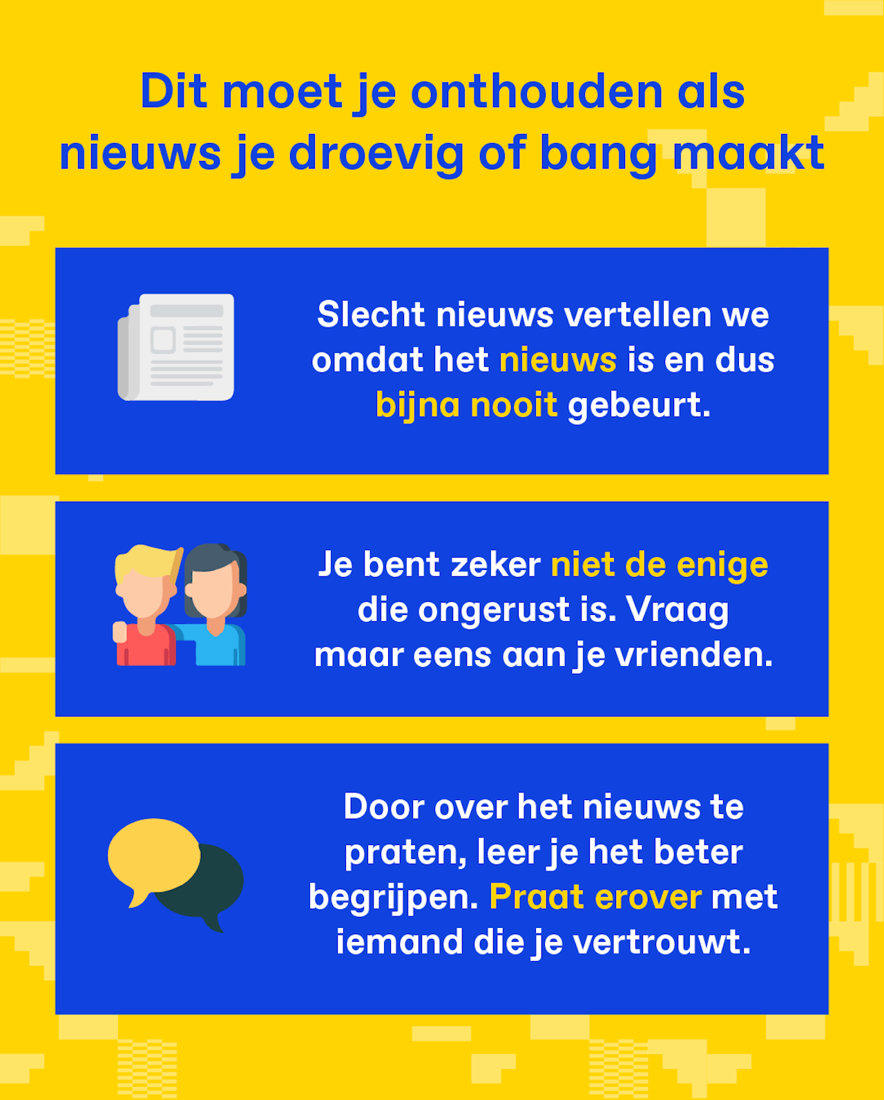 Tips voor als nieuws je bang of droevig maakt